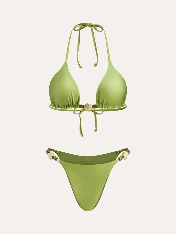 Strappy Ruffle Detail Bikini Set sold by COMMENSE