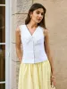Cotton & Linen Lace Embroidery Top sold by COMMENSE