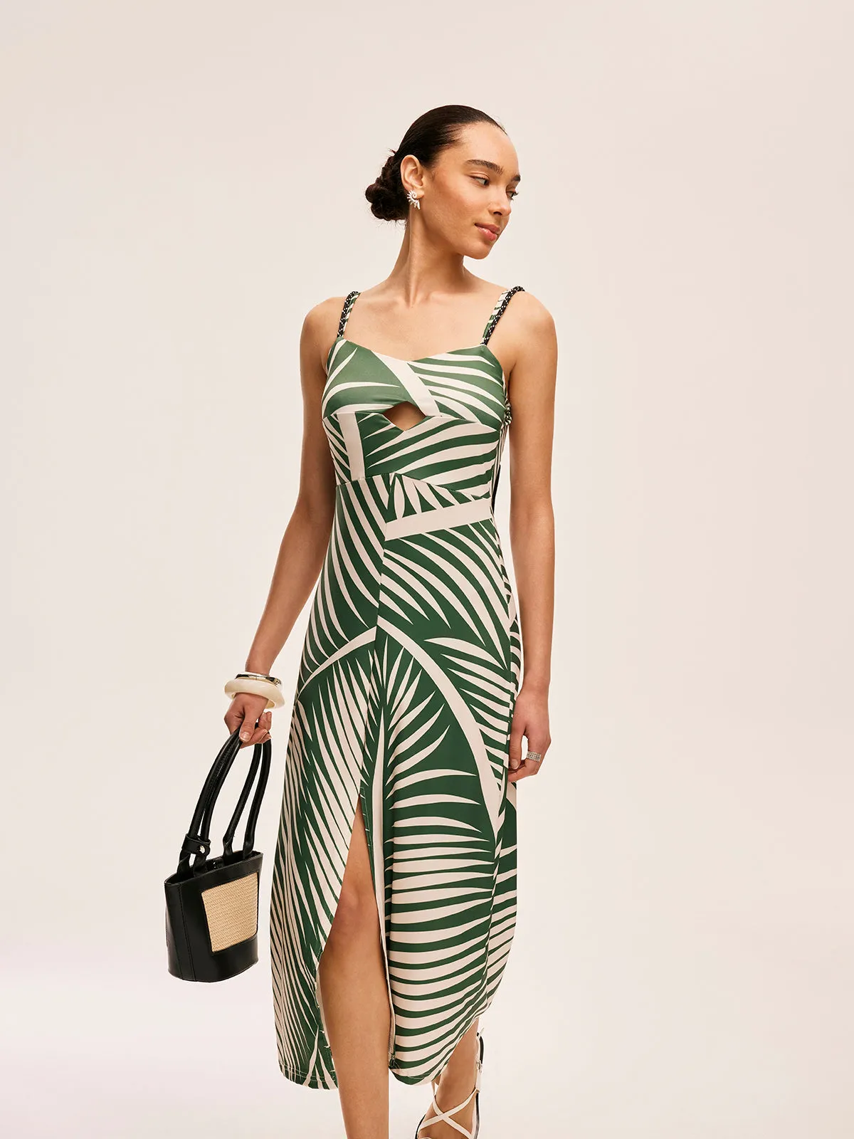 Tassel Detail Slit Cami Dress sold by COMMENSE