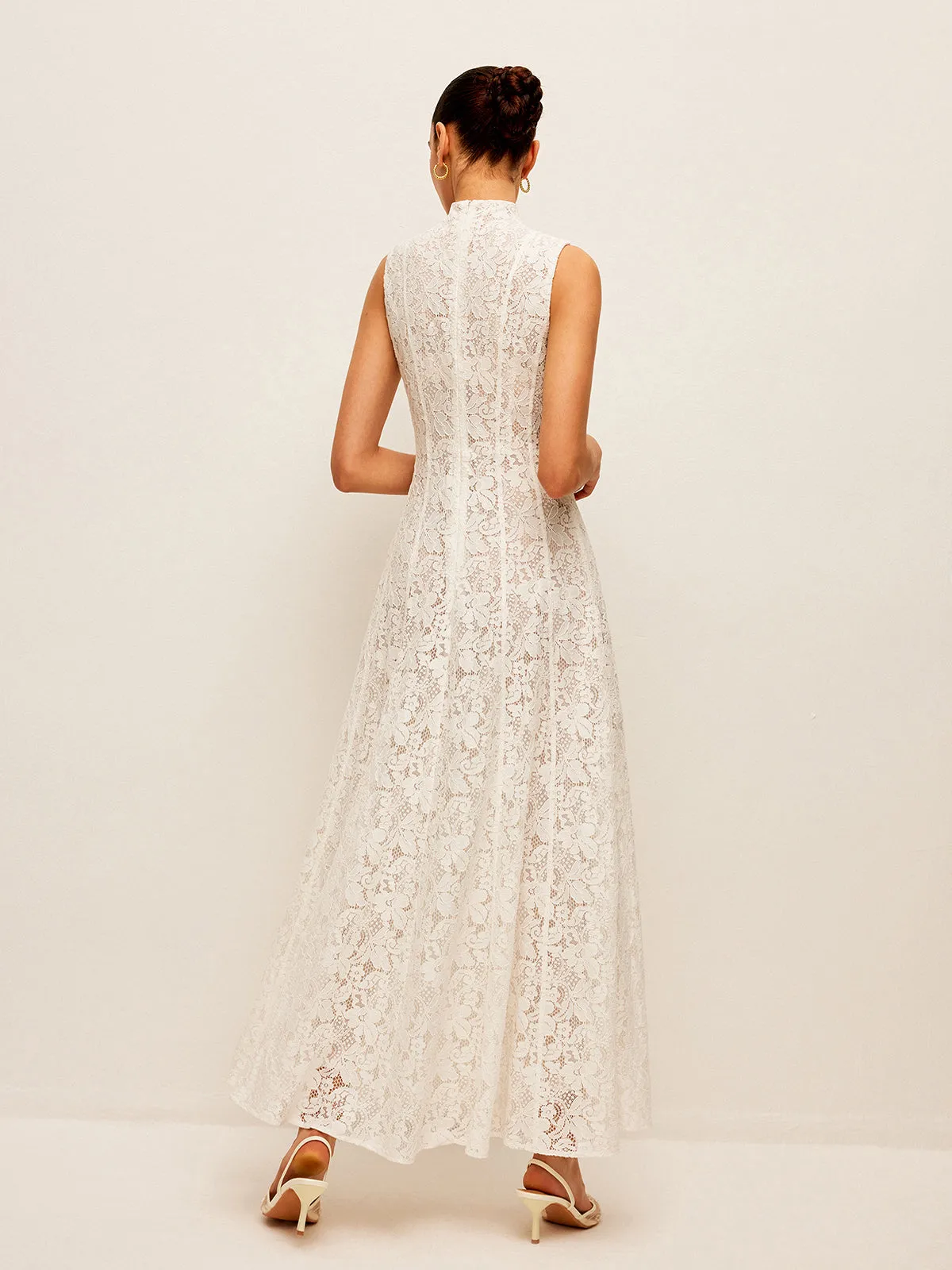 Semi-Sheer Lace Dress sold by COMMENSE product image thumbnail 4