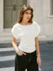 Short-Sleeve Ribbed Knit Top sold by COMMENSE