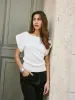 Short-Sleeve Ribbed Knit Top sold by COMMENSE