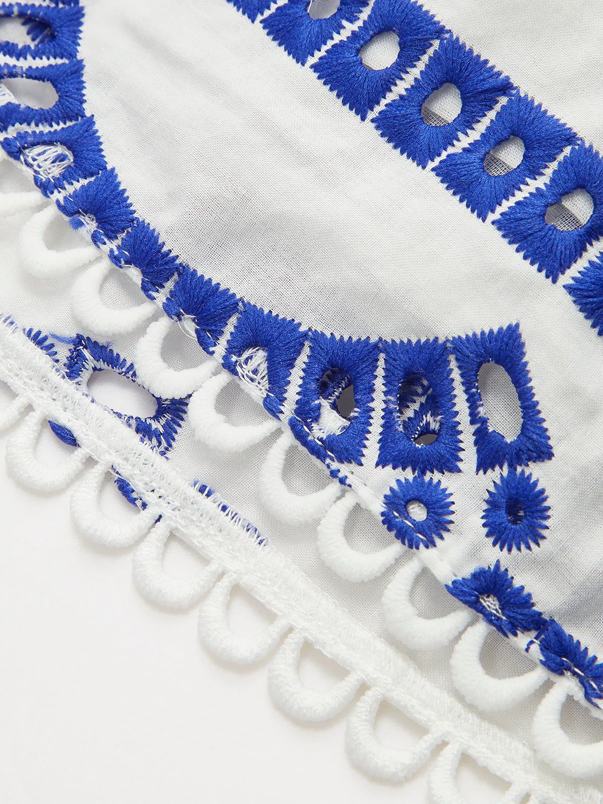 Embroidered Ruffled Sleeveless Dress sold by COMMENSE product image thumbnail 4