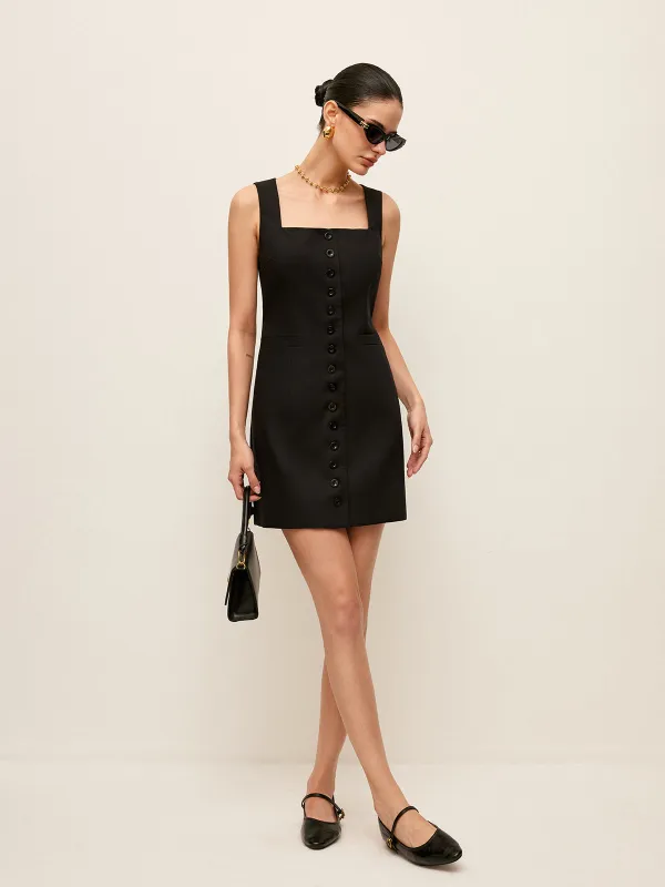Cotton & Linen Button-Front Dress With Pockets sold by COMMENSE