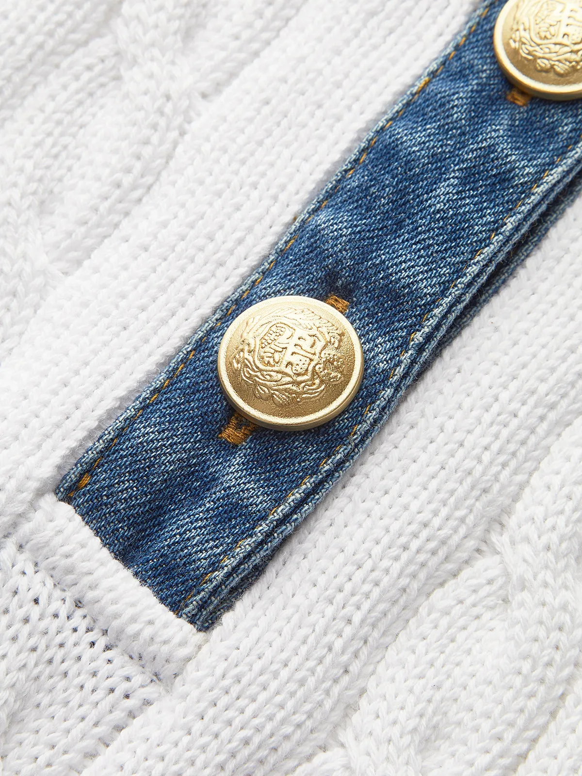 Cotton Denim Collar Knit Top sold by COMMENSE product image thumbnail 3