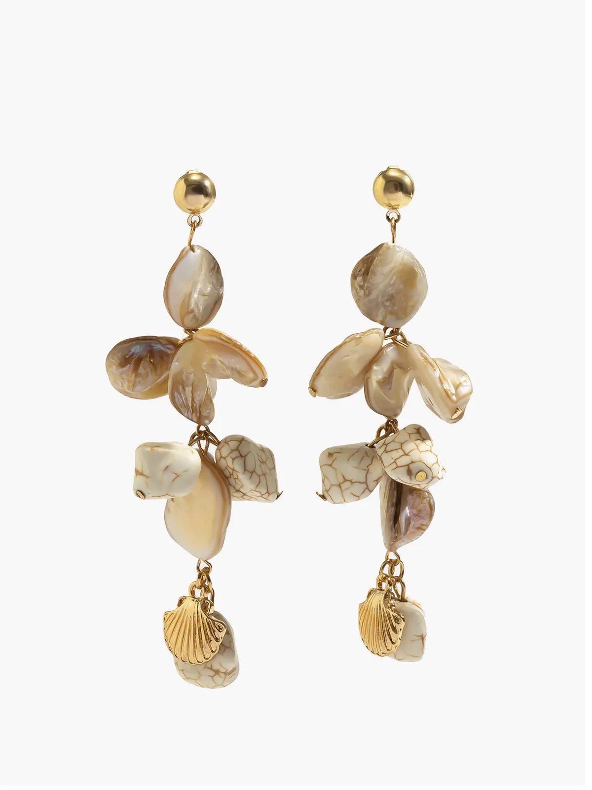 Shell & Bead Drop Earrings sold by COMMENSE product image thumbnail 2