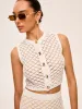 Semi-Sheer Button Detail Knit Skirt Set sold by COMMENSE