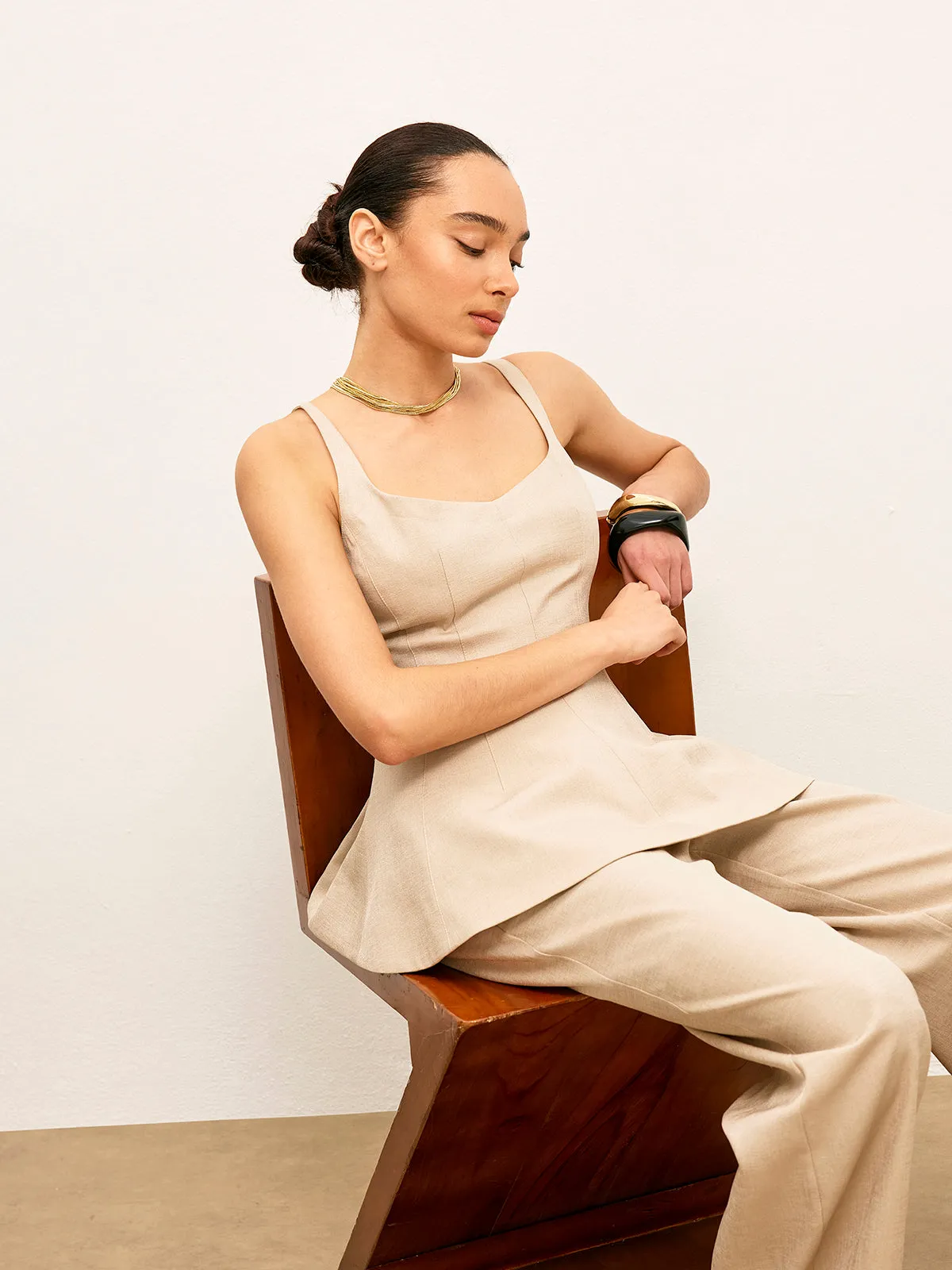 Back Zipper Peplum Flare Top sold by COMMENSE product image thumbnail 4