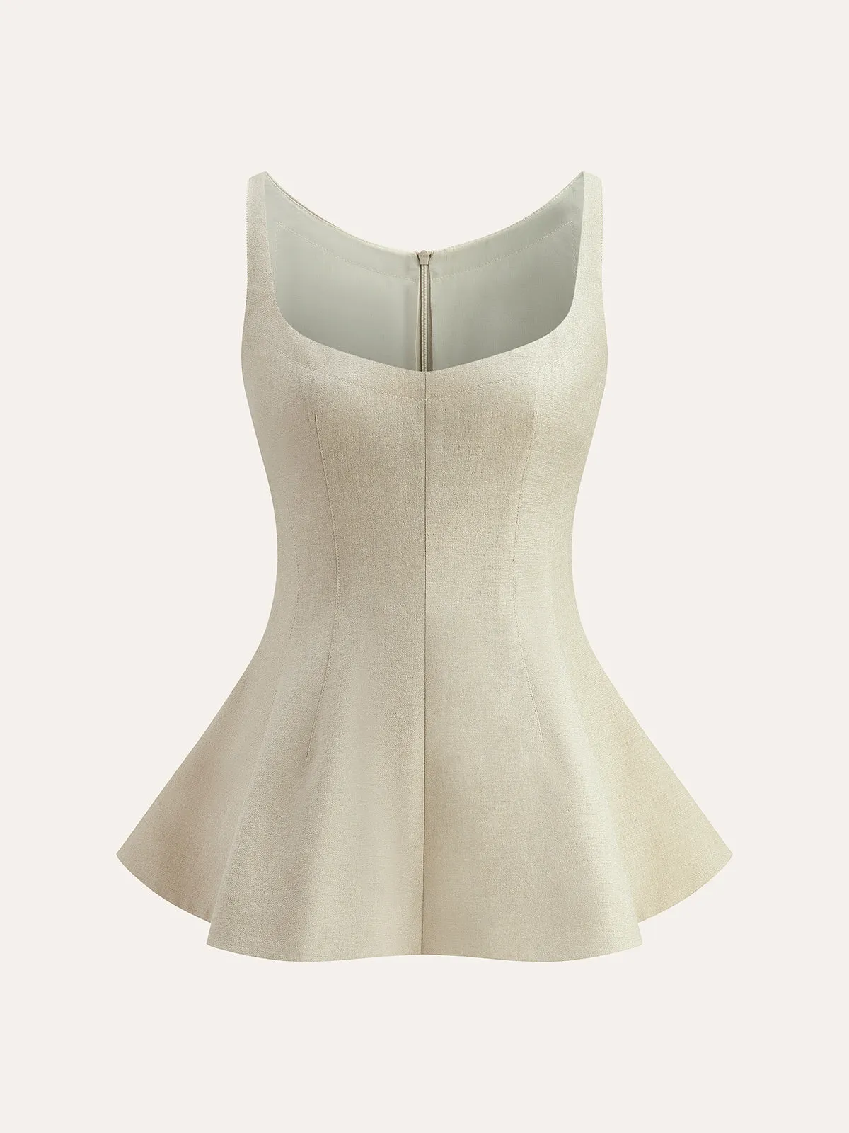 Back Zipper Peplum Flare Top sold by COMMENSE product image thumbnail 2