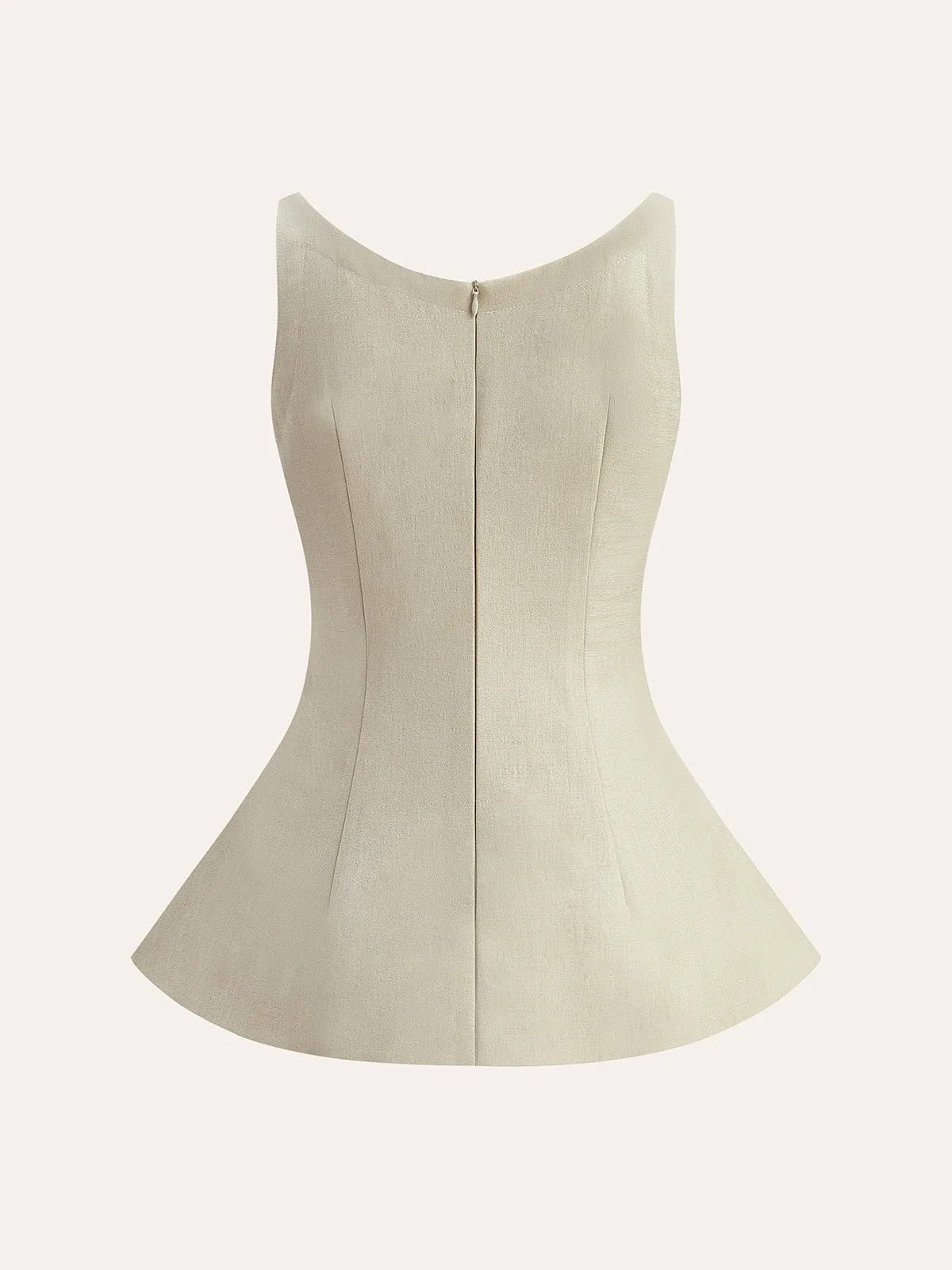 Back Zipper Peplum Flare Top sold by COMMENSE product image thumbnail 3
