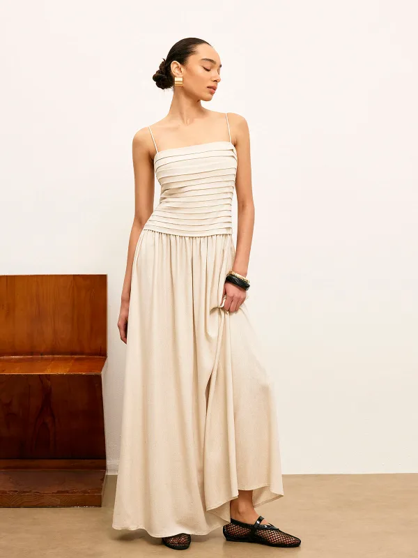 Ruched Tie-Back Cami Dress sold by COMMENSE