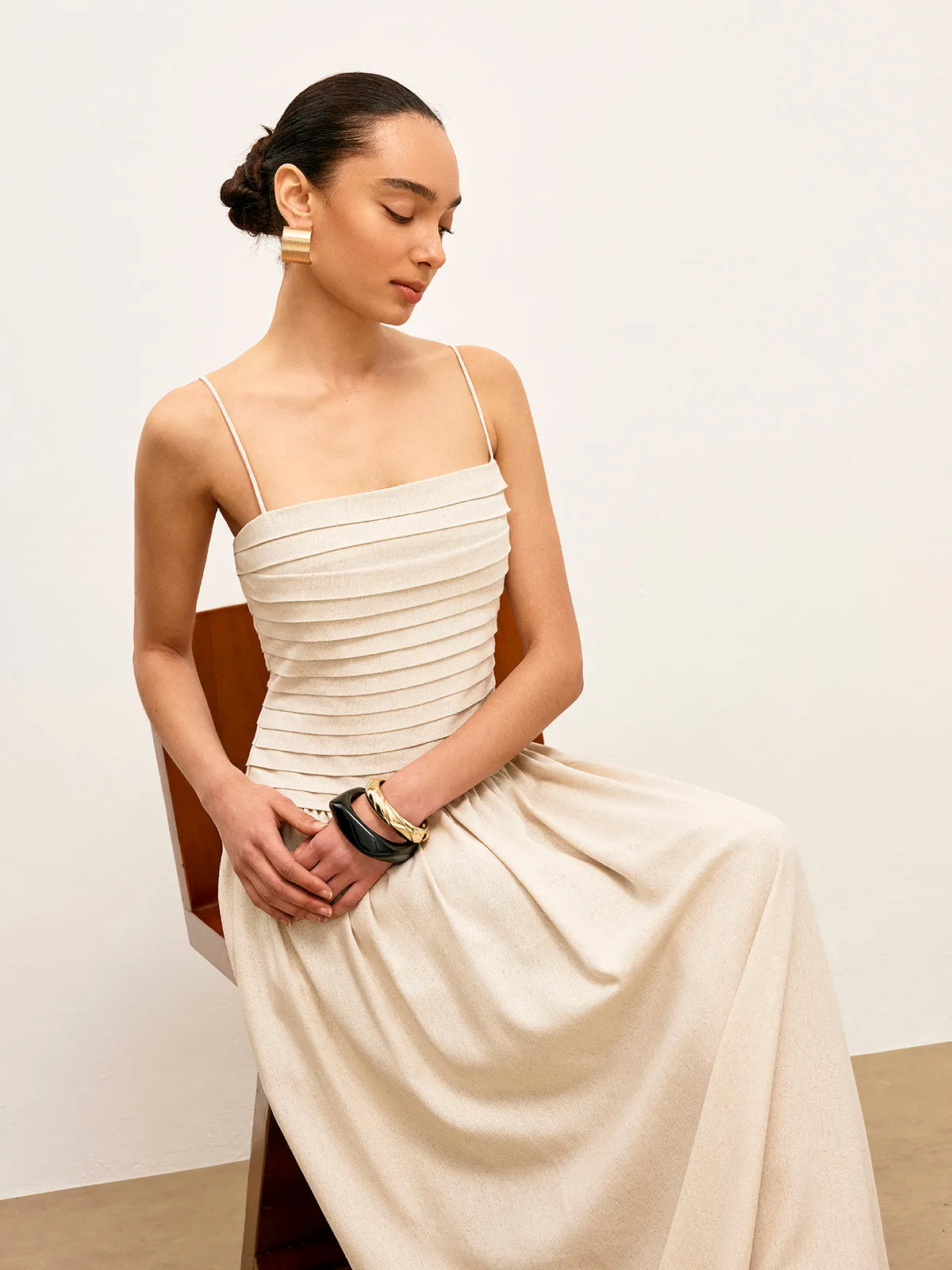 Ruched Tie-Back Cami Dress sold by COMMENSE product image thumbnail 3