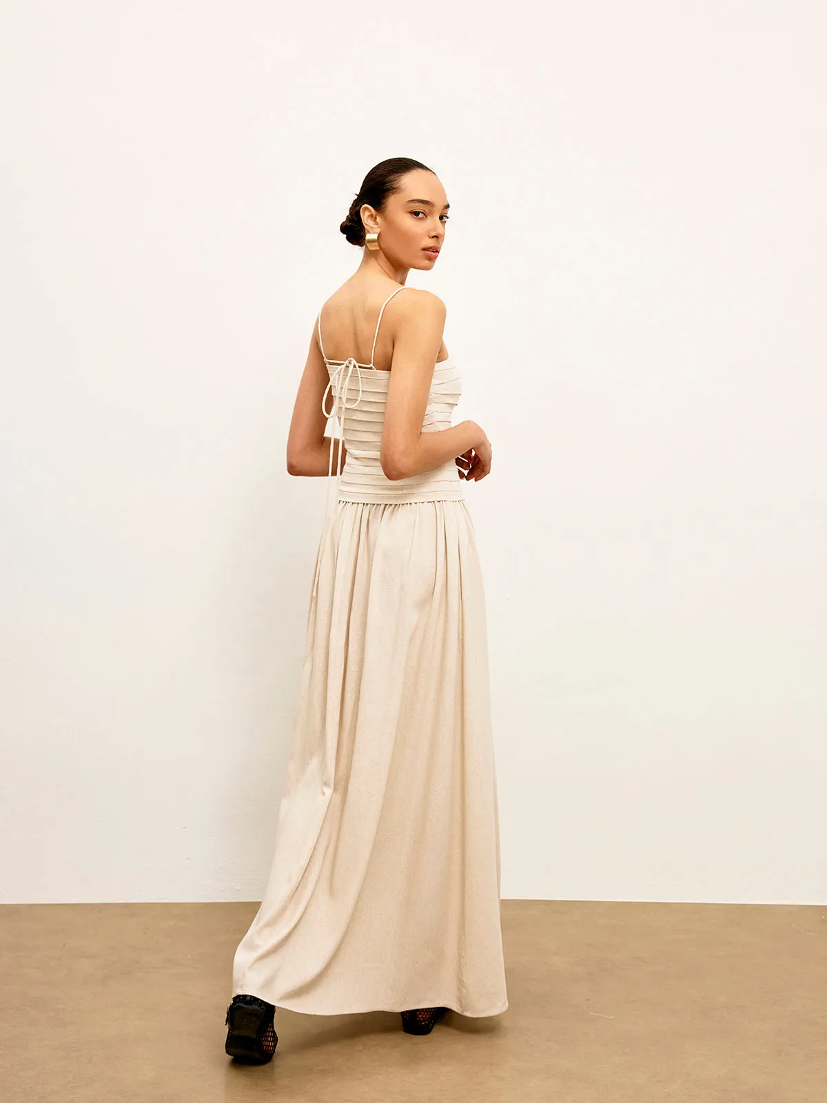 Ruched Tie-Back Cami Dress sold by COMMENSE product image thumbnail 2