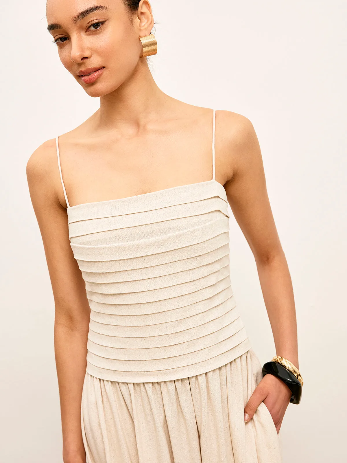 Ruched Tie-Back Cami Dress sold by COMMENSE product image thumbnail 5
