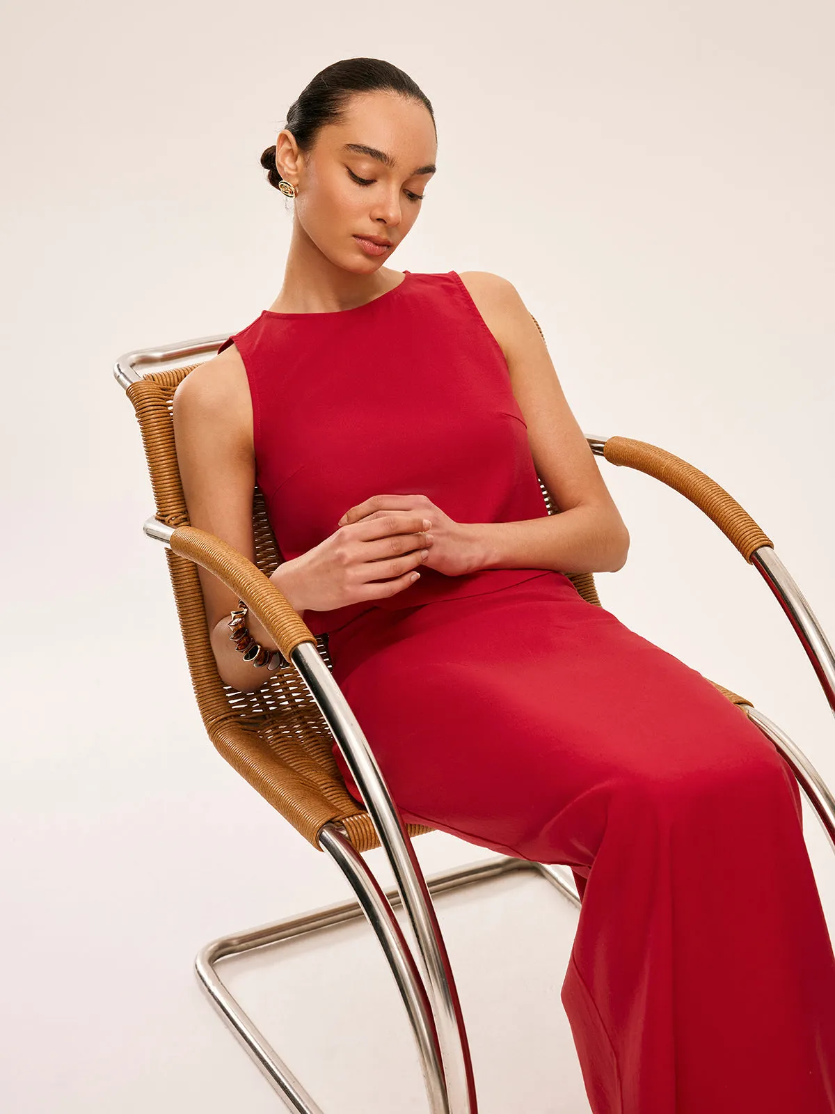 Cotton & Linen Tie-Back Skirt Set sold by COMMENSE product image thumbnail 4