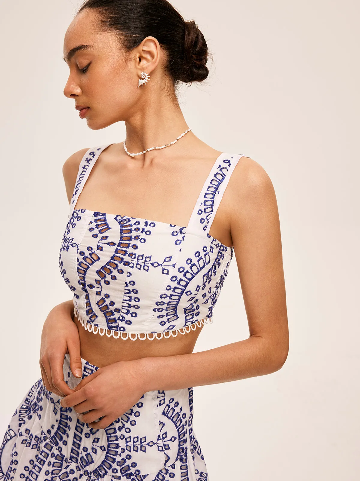 Embroidered Lace Trim Skirt Set sold by COMMENSE product image thumbnail 3