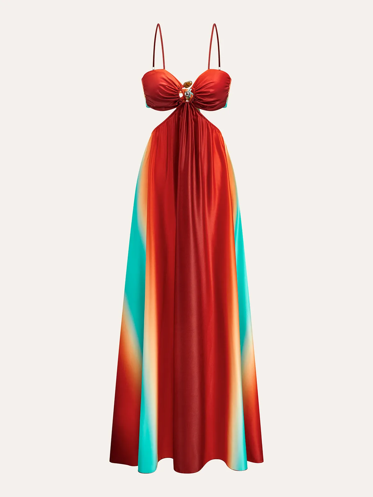 Satin Cut-Out Waist Gradient Dress sold by COMMENSE product image thumbnail 2
