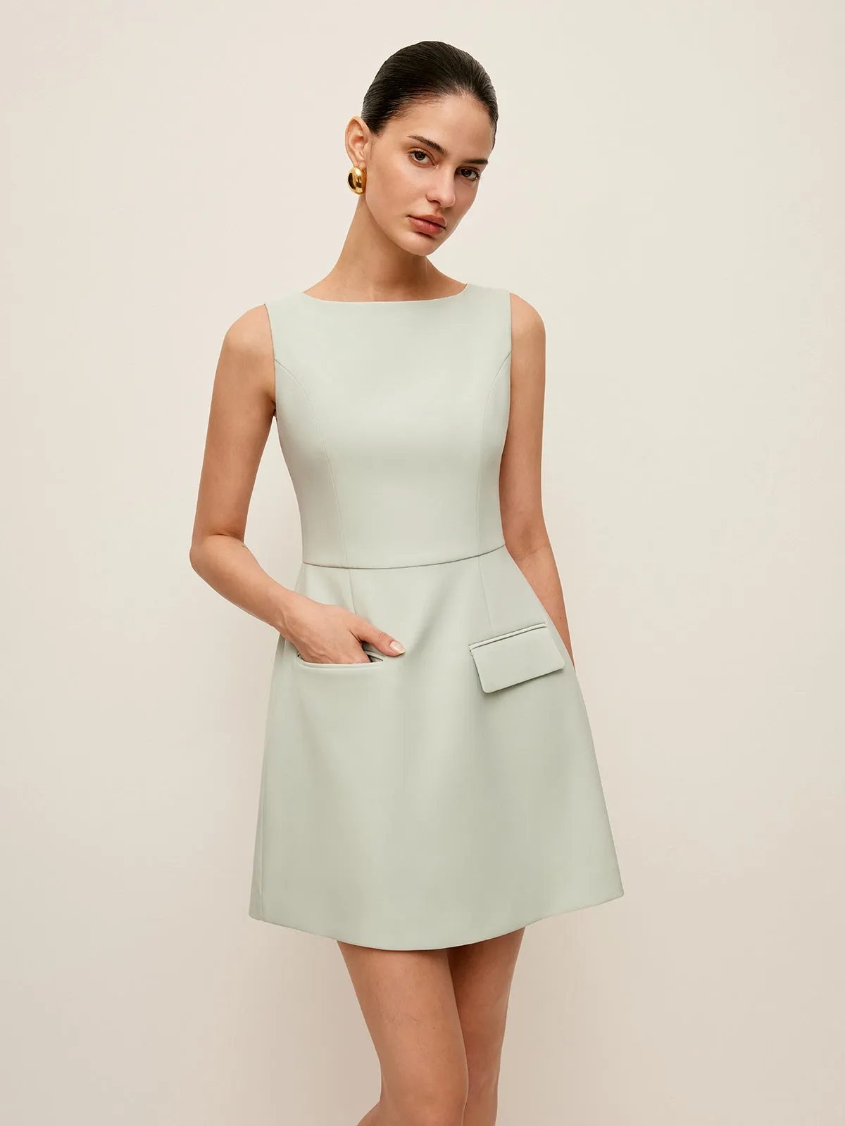 Pocket Detail Sleeveless Dress sold by COMMENSE product image thumbnail 2