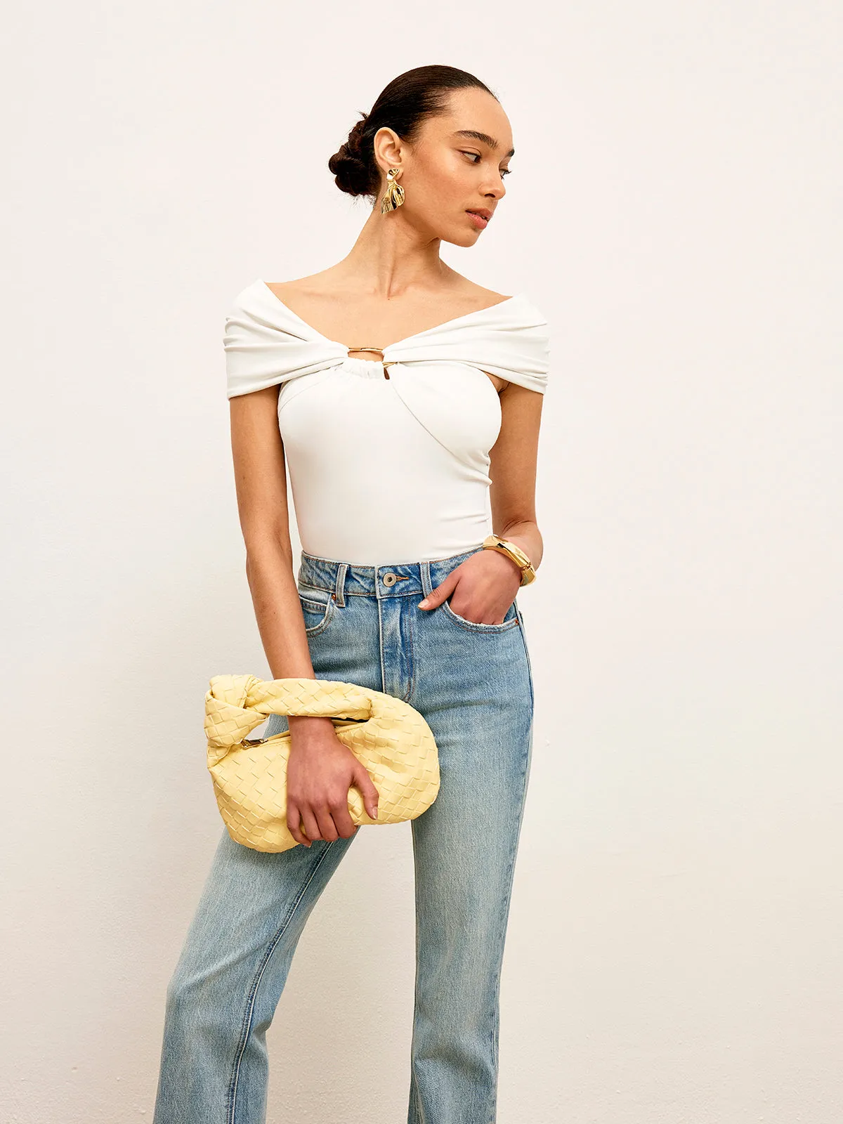 Twist Front Metal Ring Detail Top sold by COMMENSE product image thumbnail 5