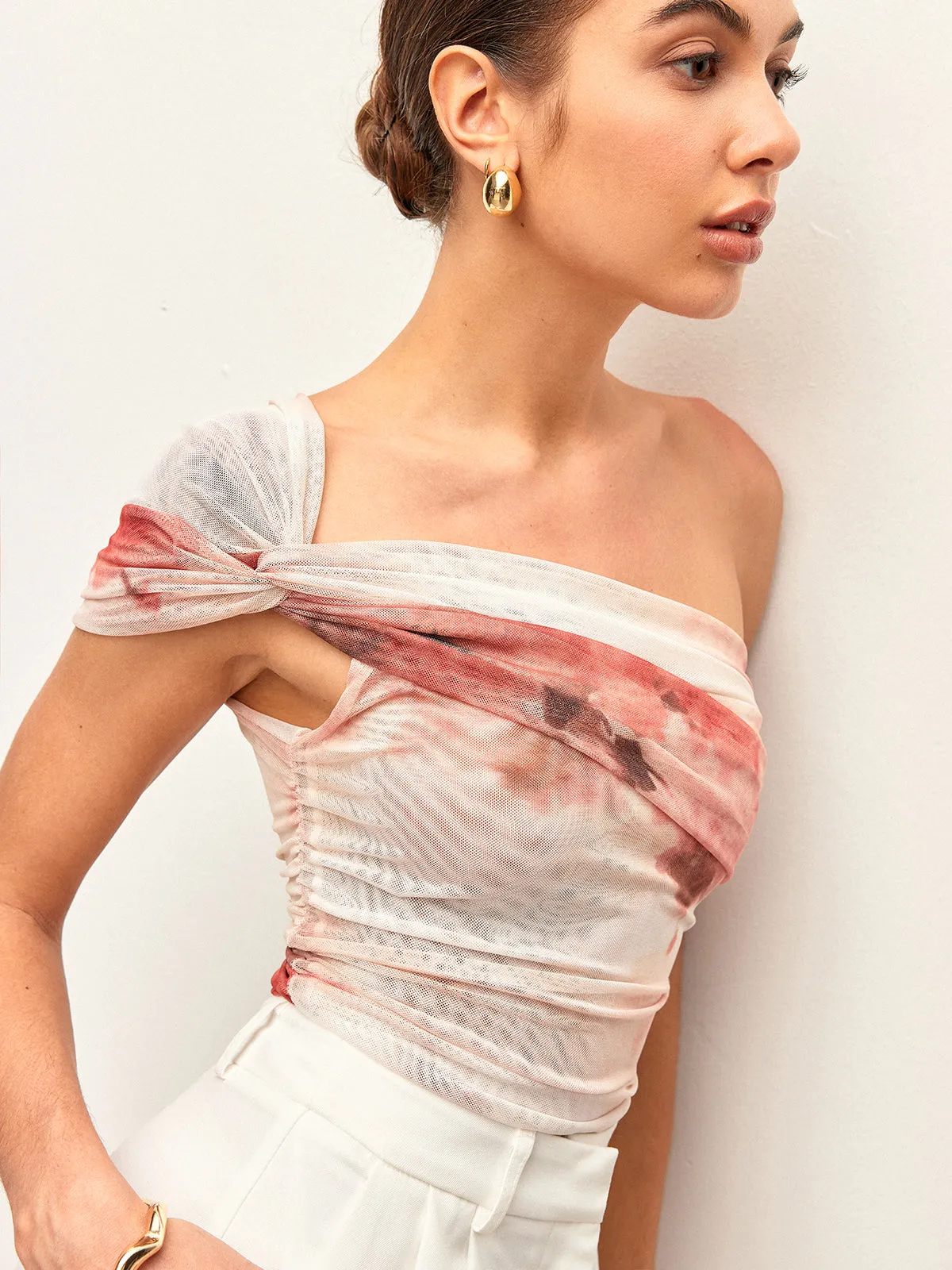 Tie-Dye One-Shoulder Top sold by COMMENSE product image thumbnail 4
