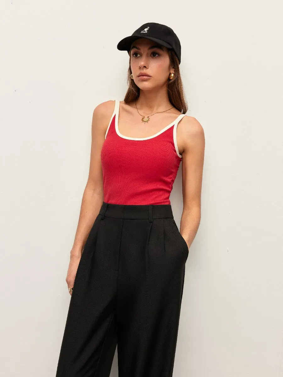 Contrast Trim Ribbed Cami Top sold by COMMENSE product image thumbnail 5