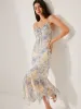 Chiffon Tie-Front Flared Hem Dress sold by COMMENSE