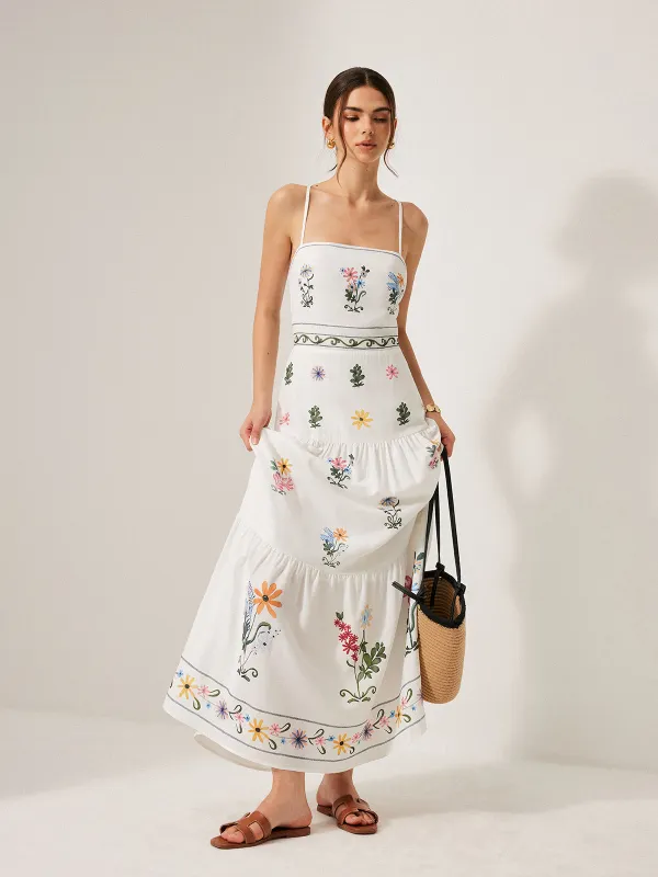 Boho Lace-Up Back Cami Dress sold by COMMENSE