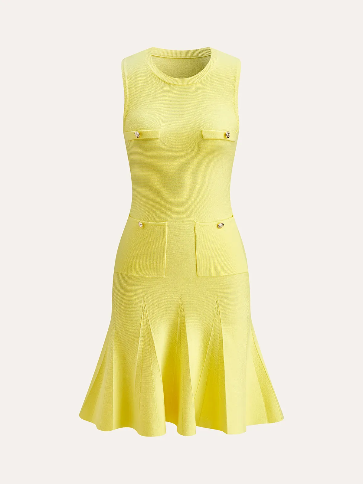 Sleeveless Knit Dress With Pocket Detail sold by COMMENSE