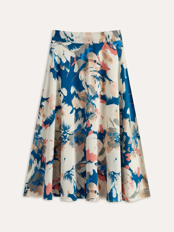 Boho Floral Print Skirt sold by COMMENSE
