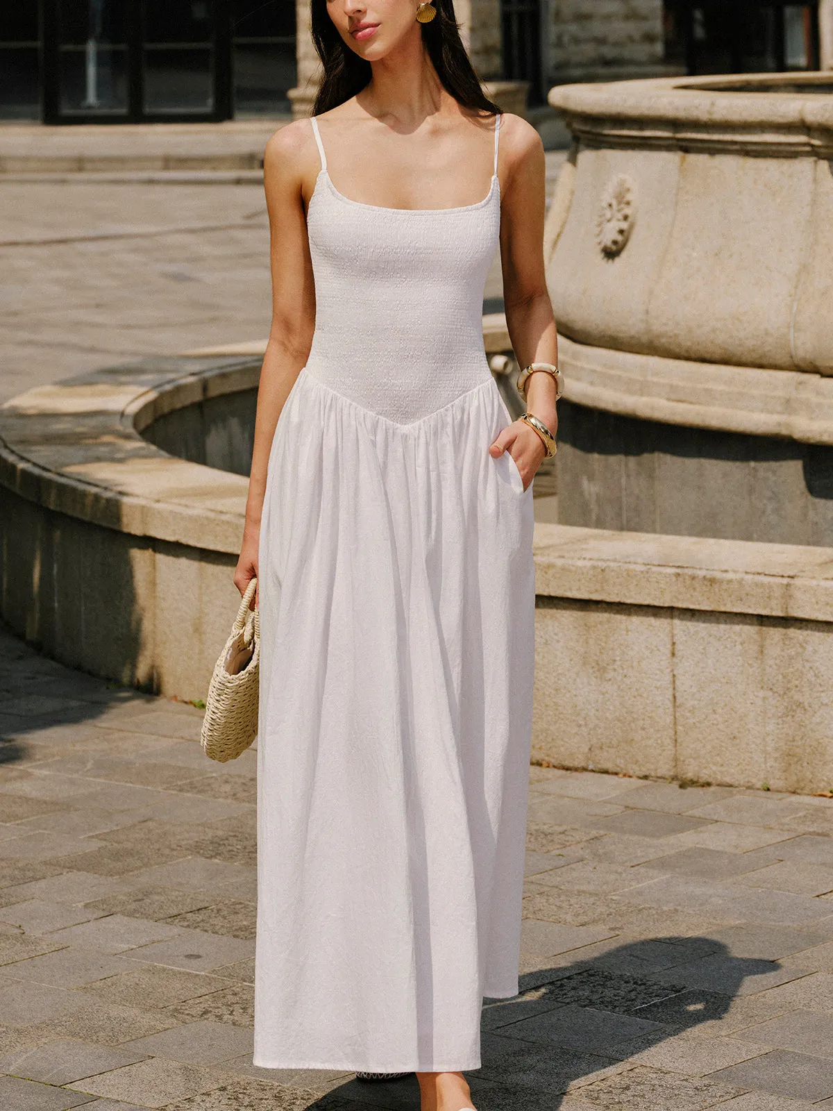 Cotton Pocket Detail Cami Dress sold by COMMENSE product image thumbnail 3