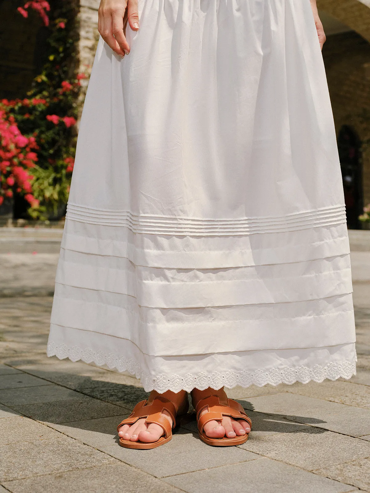 Tiered Scalloped Hem Skirt sold by COMMENSE product image thumbnail 3