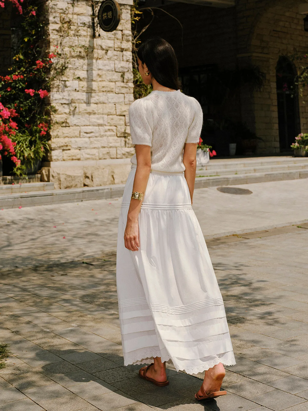 Tiered Scalloped Hem Skirt sold by COMMENSE product image thumbnail 2