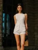 Linen & Cotton Button Sleeveless Shorts Set sold by COMMENSE