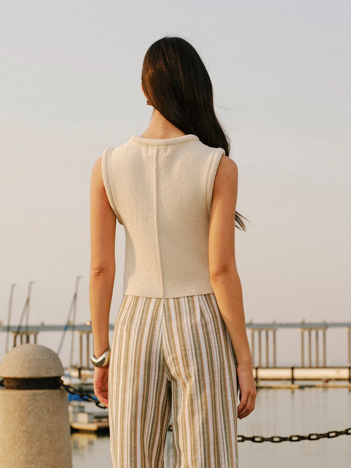 Button Front Sweater Vest sold by COMMENSE product image thumbnail 4