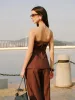 Cotton & Linen Strapless Peplum Top With Tie sold by COMMENSE