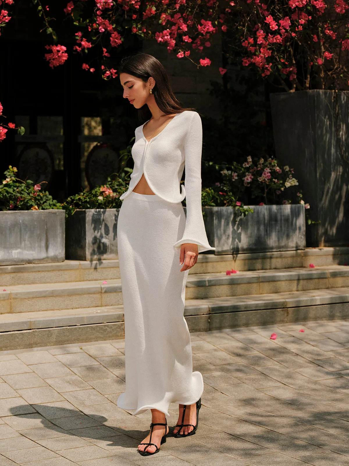 Ruffled Hem Knit Skirt sold by COMMENSE product image thumbnail 2