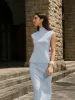Backless Ribbed Knit Top sold by COMMENSE