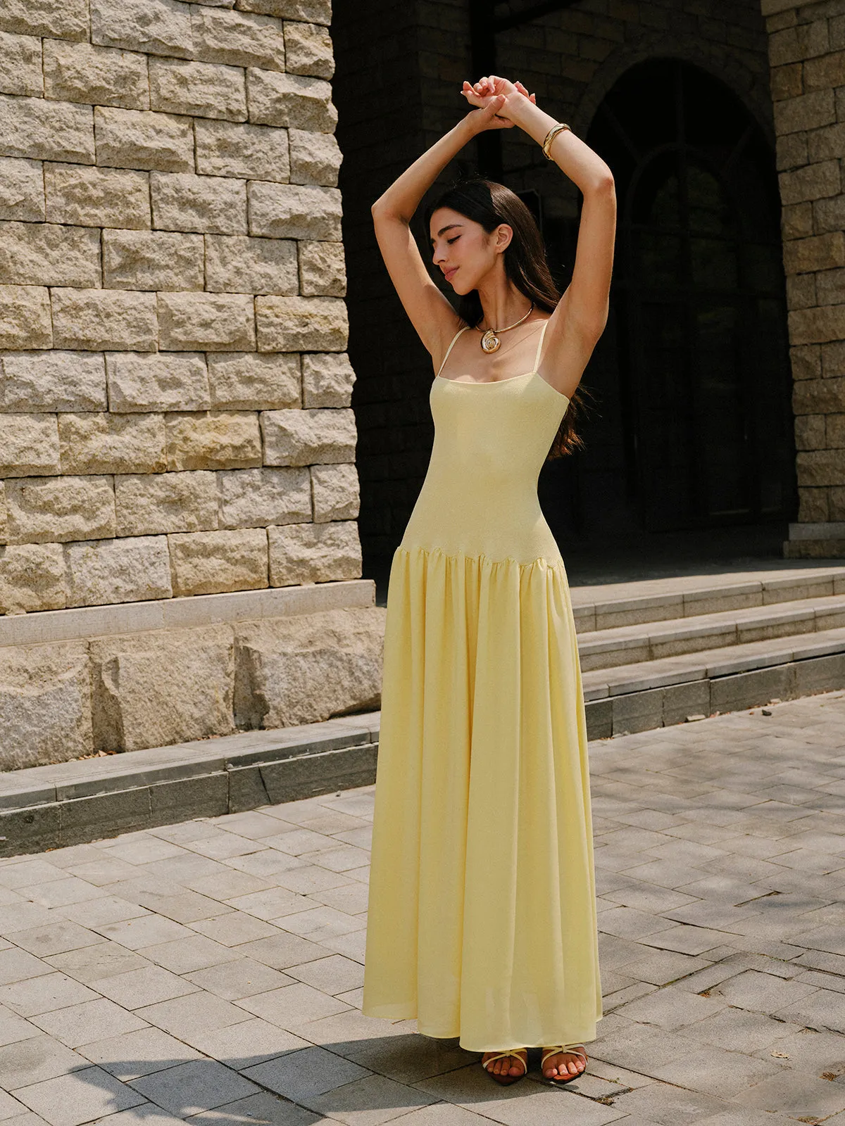 Pleated Hem Cami Sweater Dress sold by COMMENSE product image thumbnail 5