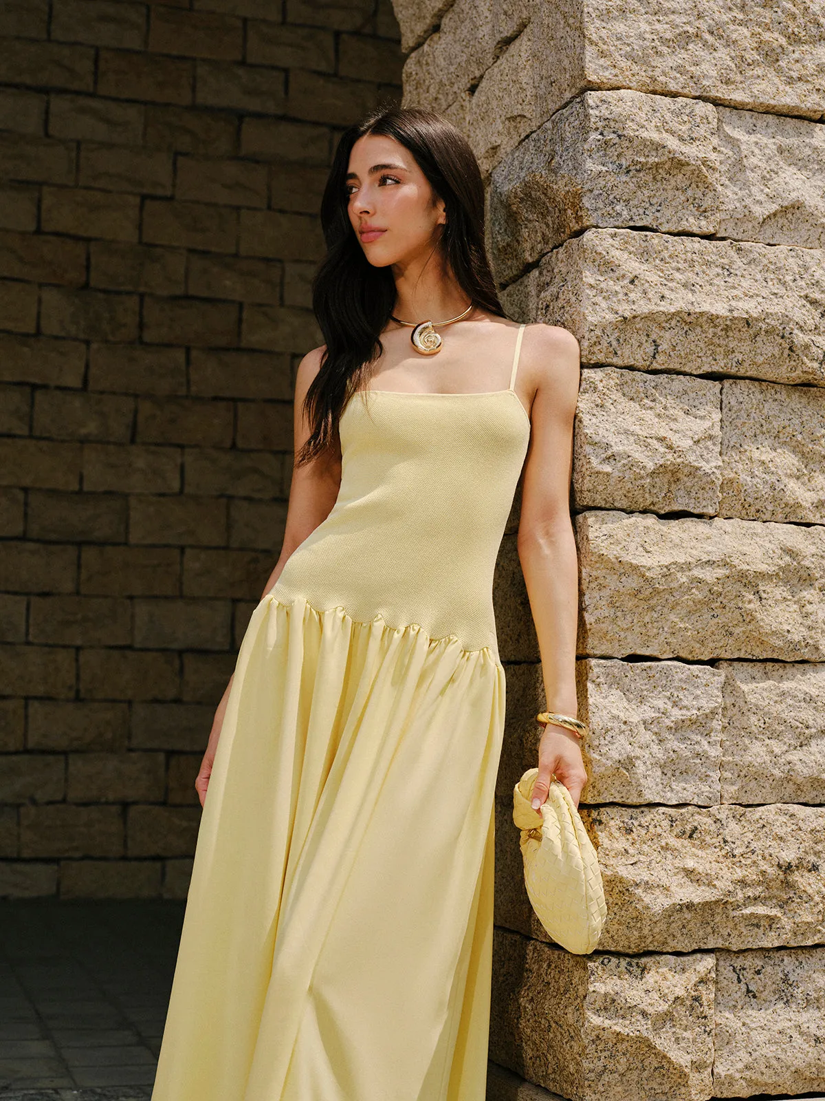 Pleated Hem Cami Sweater Dress sold by COMMENSE product image thumbnail 2