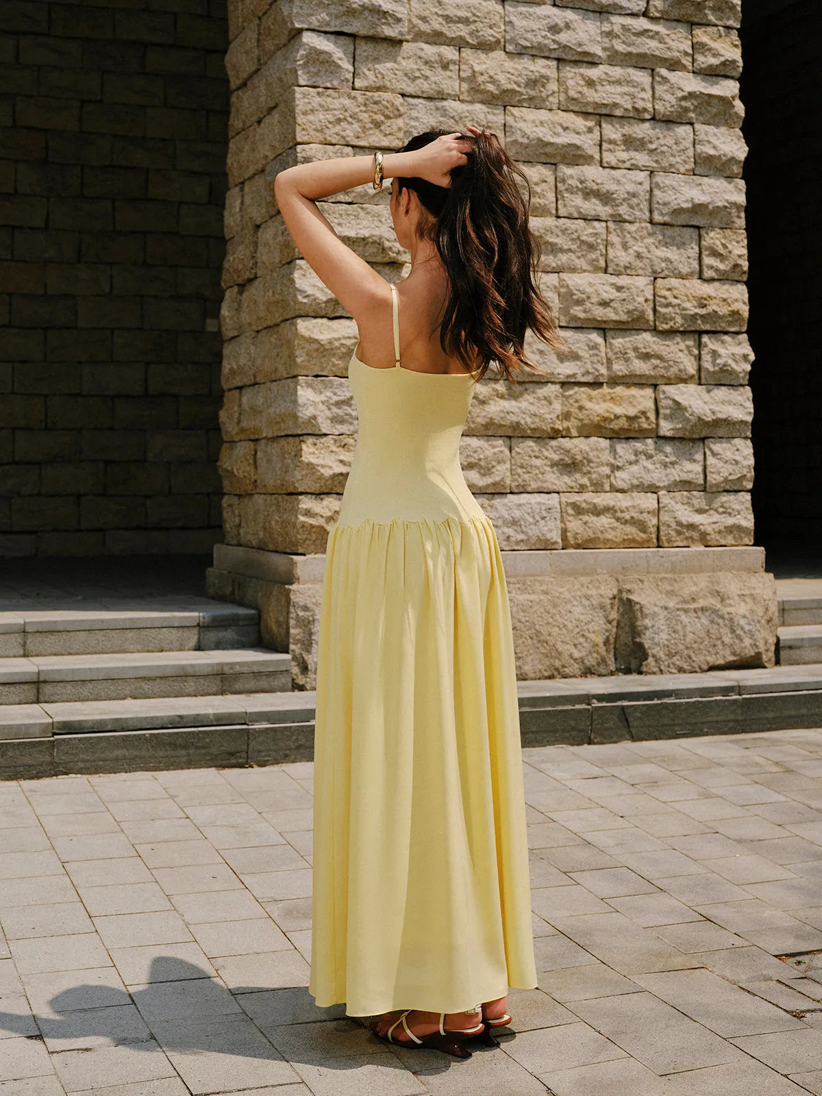 Pleated Hem Cami Sweater Dress sold by COMMENSE product image thumbnail 3