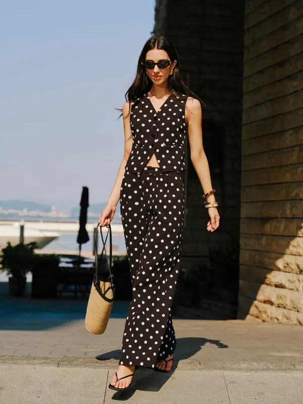 Cotton Polka Dot Vest With Pants Set sold by COMMENSE