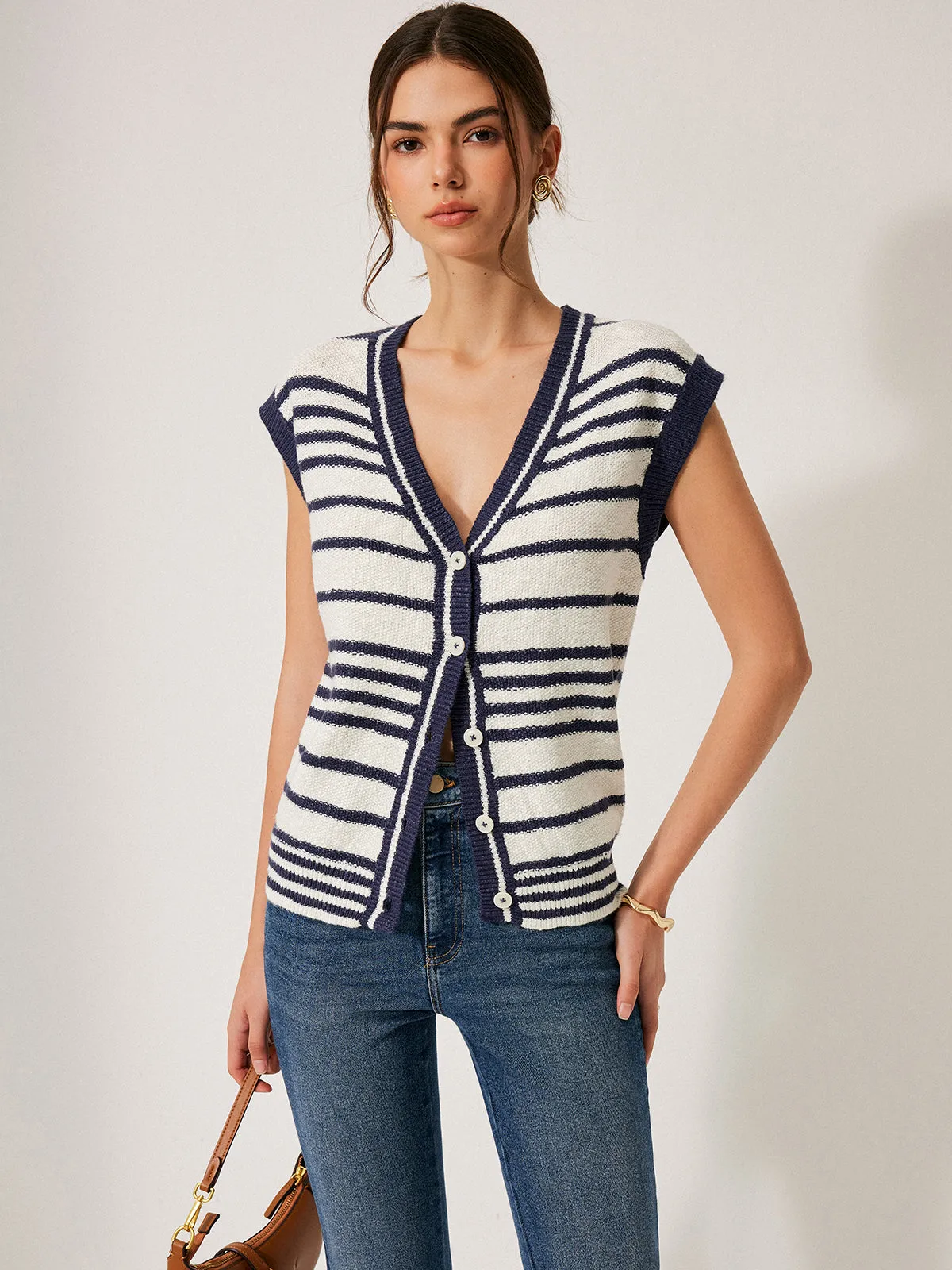 Striped Knit Cardigan sold by COMMENSE product image thumbnail 2