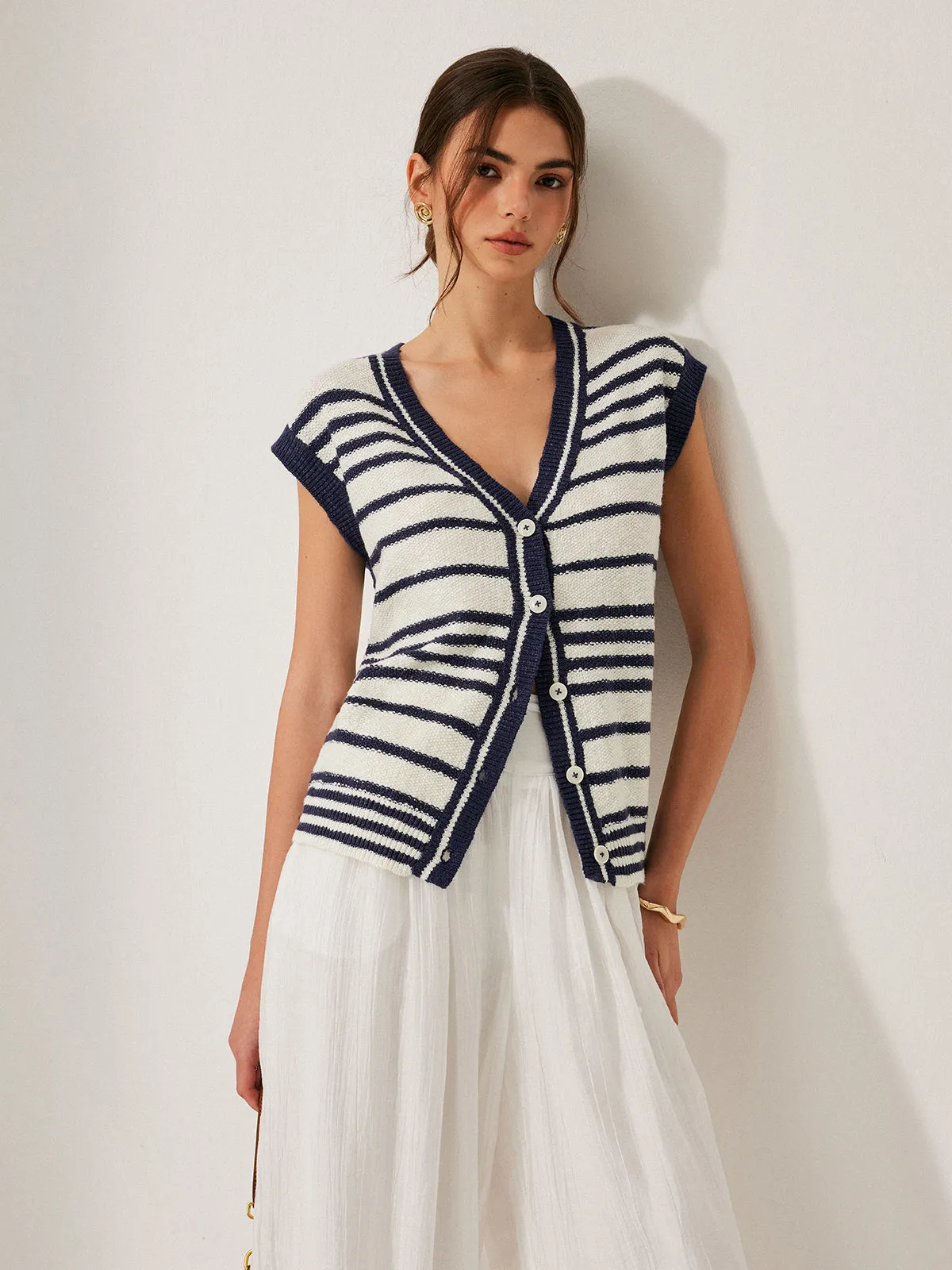 Striped Knit Cardigan sold by COMMENSE product image thumbnail 5