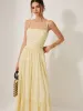 Pleated Backless Tiered Cami Dress sold by COMMENSE