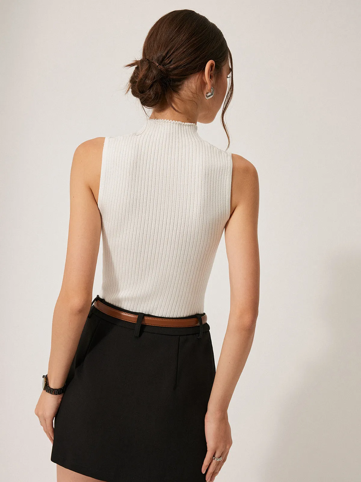 3D Crochet Flower Detail Ribbed Top sold by COMMENSE product image thumbnail 5