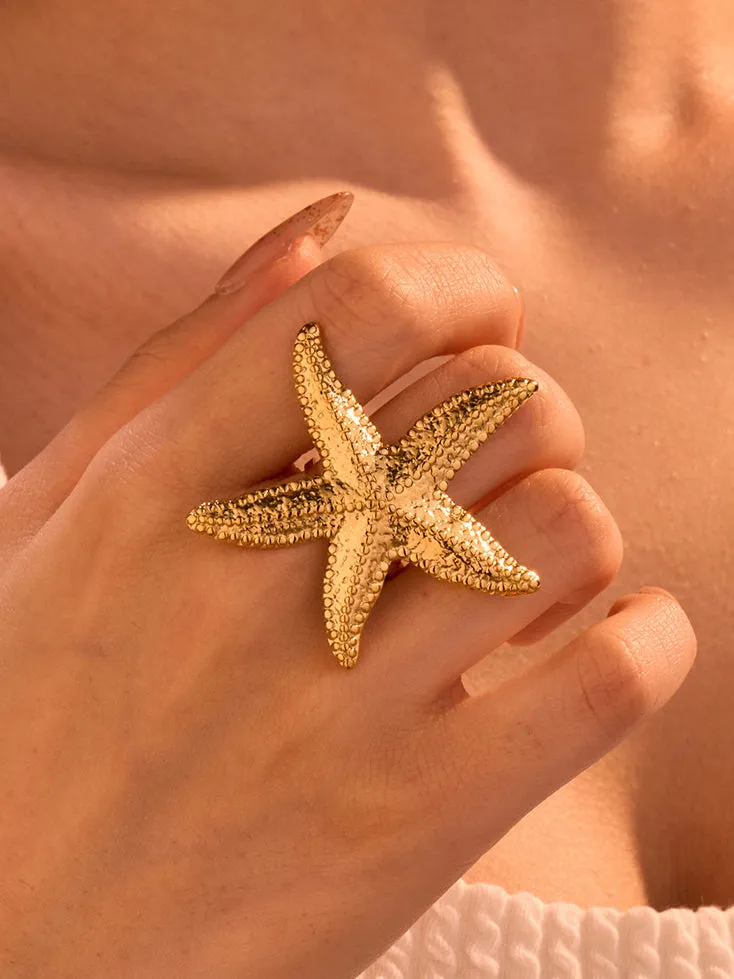 Golden Starfish Ring sold by COMMENSE