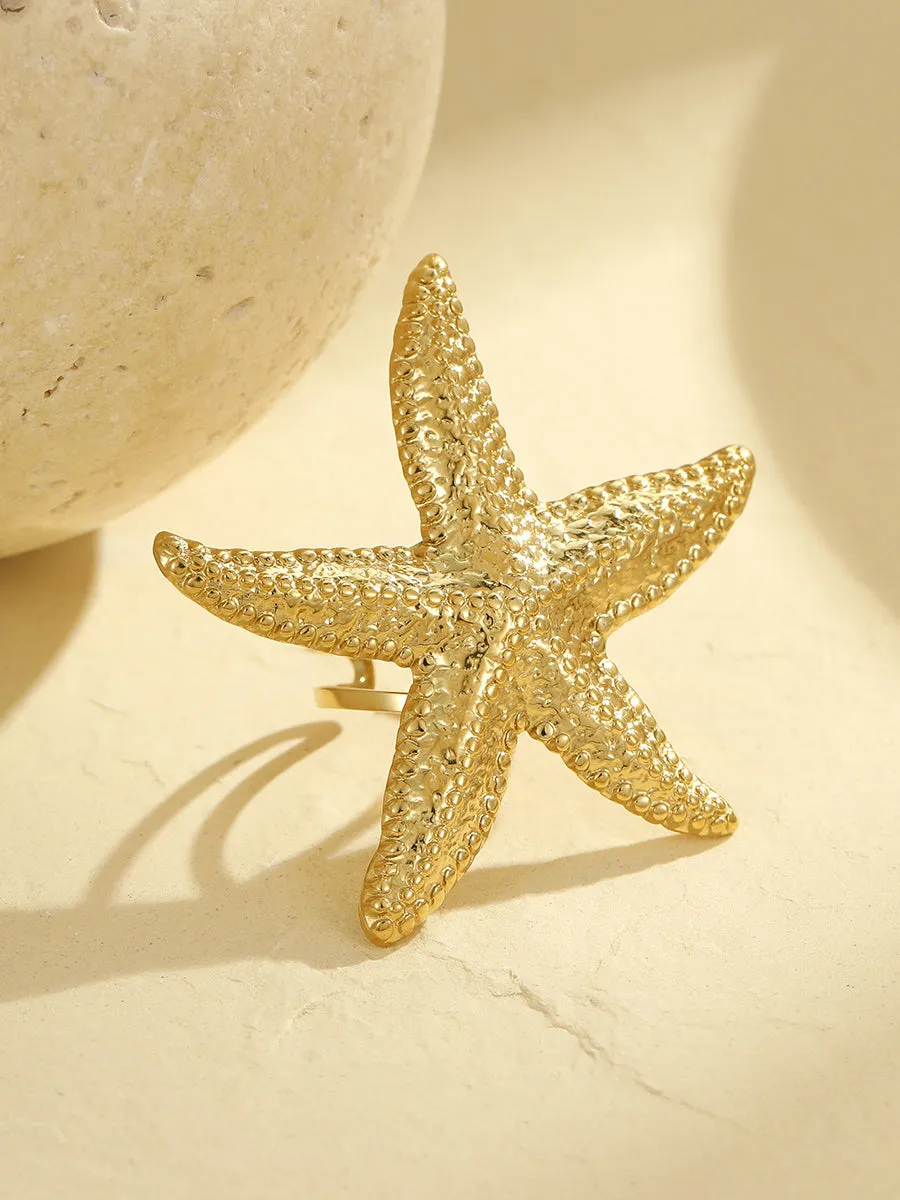 Golden Starfish Ring sold by COMMENSE product image thumbnail 3