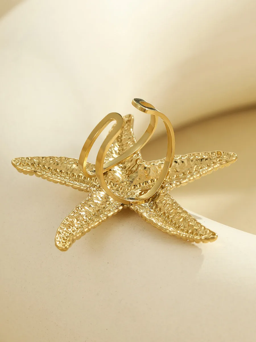 Golden Starfish Ring sold by COMMENSE product image thumbnail 4