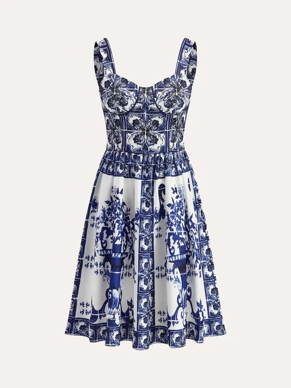 Boho Floral Print Ruffle Dress sold by COMMENSE