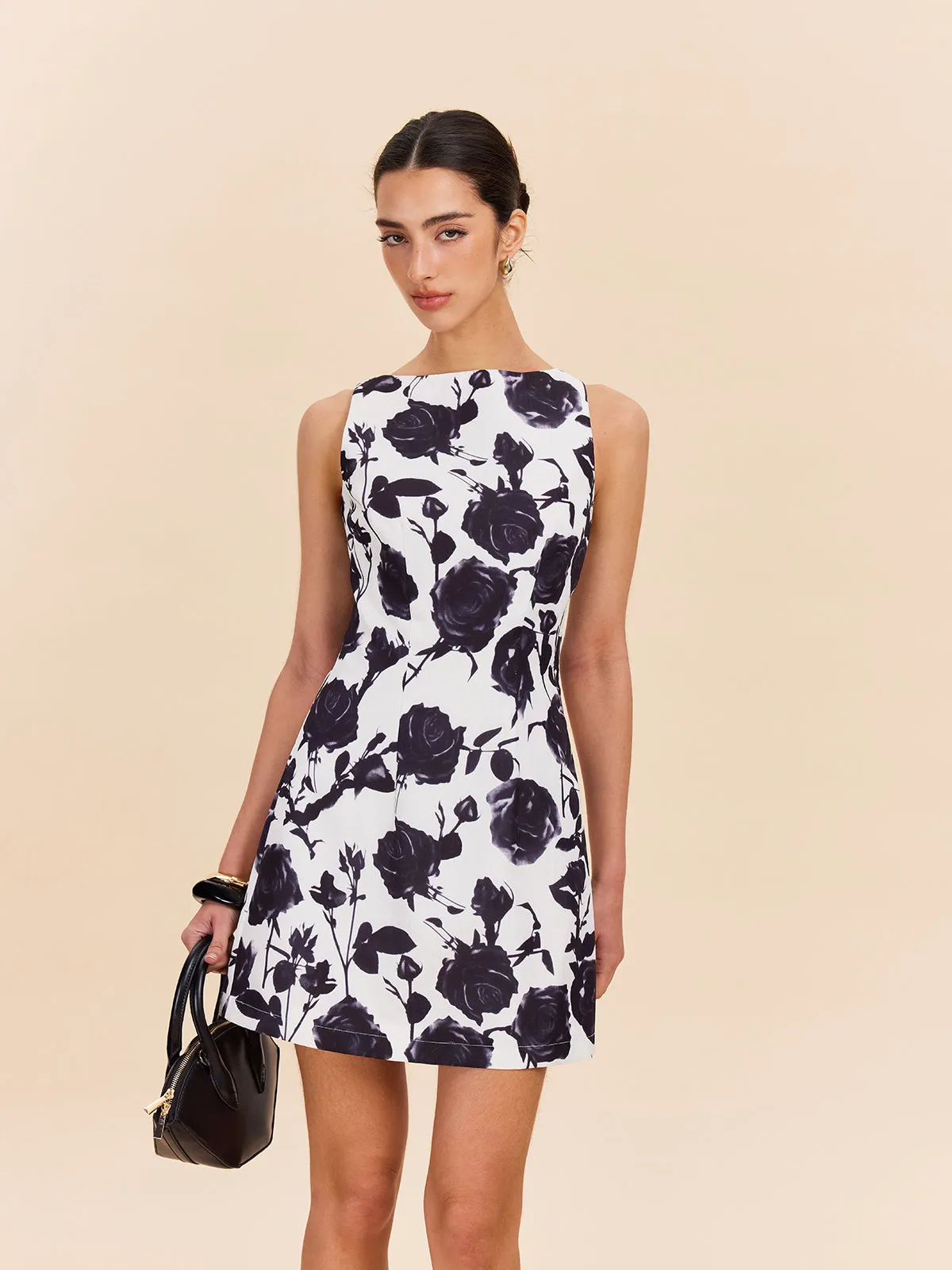 Backless Floral Print Dress sold by COMMENSE
